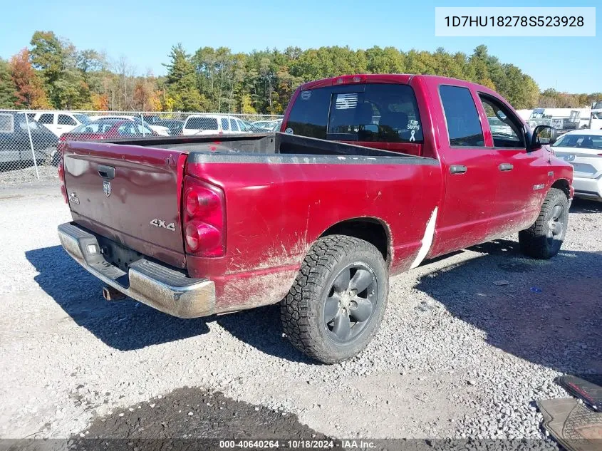 2008 Dodge Ram 1500 Slt VIN: 1D7HU18278S523928 Lot: 40640264