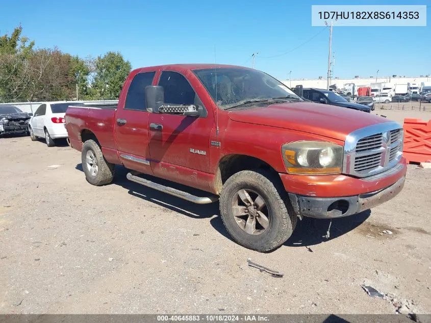 2008 Dodge Ram 1500 Slt VIN: 1D7HU182X8S614353 Lot: 40645883