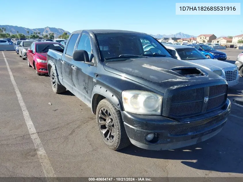 2008 Dodge Ram 1500 St/Slt VIN: 1D7HA18268S531916 Lot: 40654747