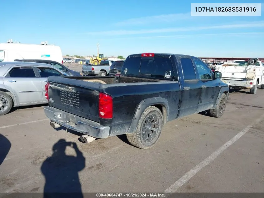 2008 Dodge Ram 1500 St/Slt VIN: 1D7HA18268S531916 Lot: 40654747