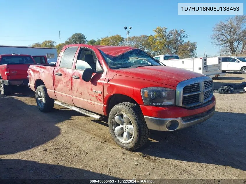 2008 Dodge Ram 1500 Slt VIN: 1D7HU18N08J138453 Lot: 40655453