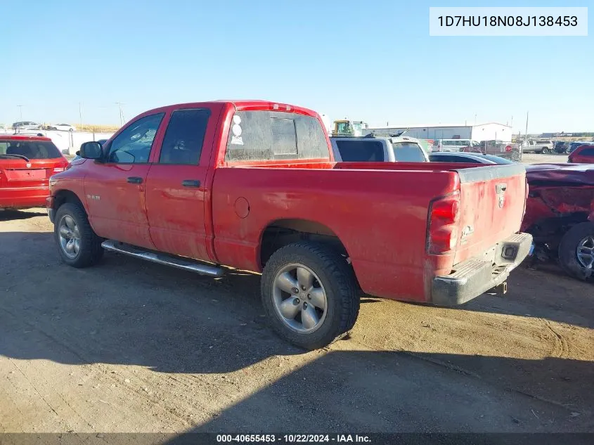 2008 Dodge Ram 1500 Slt VIN: 1D7HU18N08J138453 Lot: 40655453