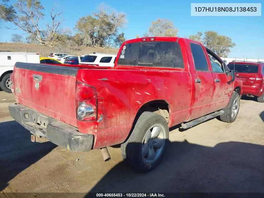 2008 Dodge Ram 1500 Slt VIN: 1D7HU18N08J138453 Lot: 40655453