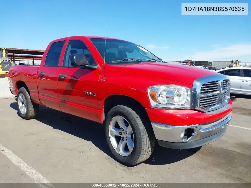 2008 Dodge Ram 1500 Slt VIN: 1D7HA18N38S570635 Lot: 40659032