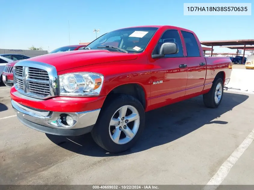 2008 Dodge Ram 1500 Slt VIN: 1D7HA18N38S570635 Lot: 40659032