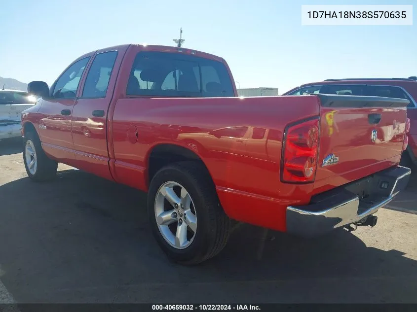 2008 Dodge Ram 1500 Slt VIN: 1D7HA18N38S570635 Lot: 40659032