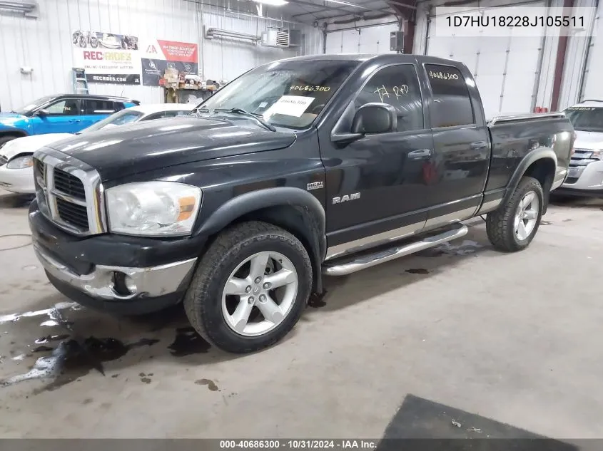 2008 Dodge Ram 1500 Slt VIN: 1D7HU18228J105511 Lot: 40686300