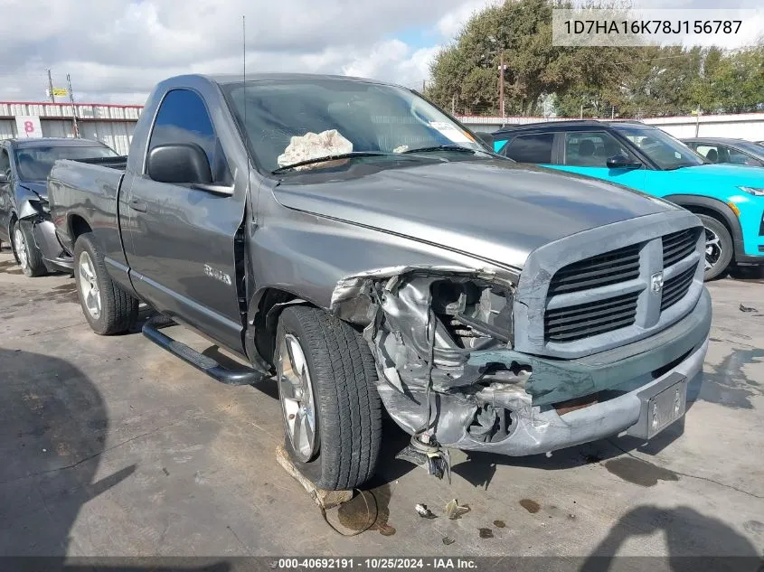 2008 Dodge Ram 1500 St/Sxt VIN: 1D7HA16K78J156787 Lot: 40692191