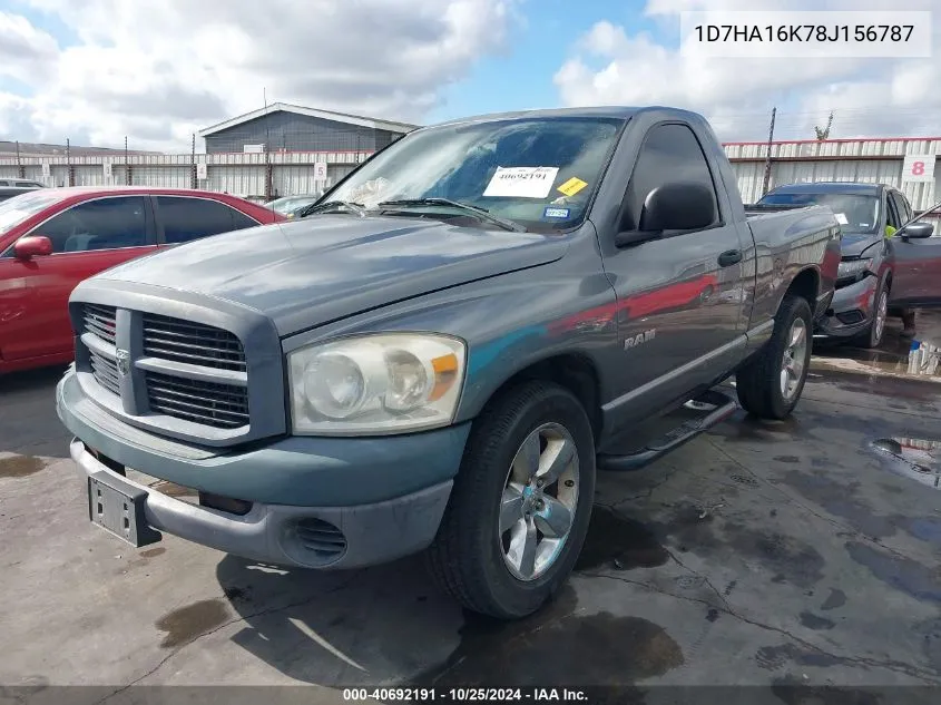 2008 Dodge Ram 1500 St/Sxt VIN: 1D7HA16K78J156787 Lot: 40692191