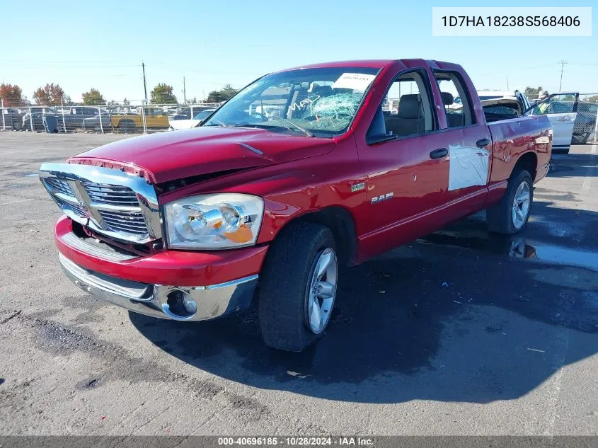 2008 Dodge Ram 1500 Slt VIN: 1D7HA18238S568406 Lot: 40696185