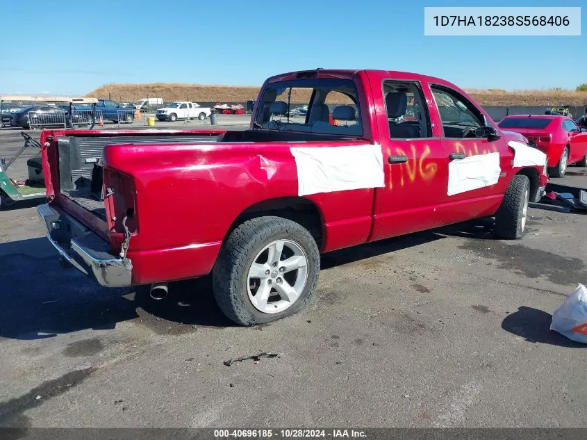 2008 Dodge Ram 1500 Slt VIN: 1D7HA18238S568406 Lot: 40696185