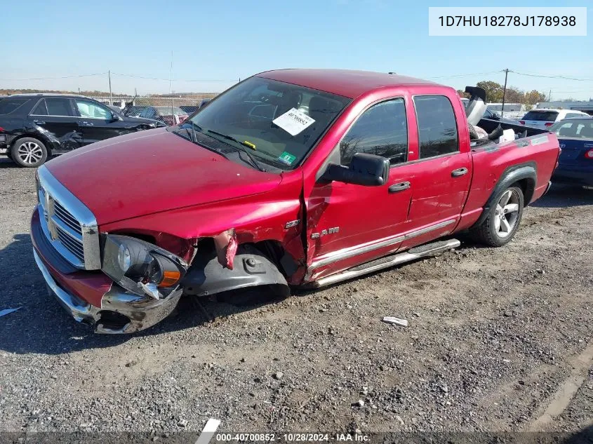 2008 Dodge Ram 1500 Slt VIN: 1D7HU18278J178938 Lot: 40700852