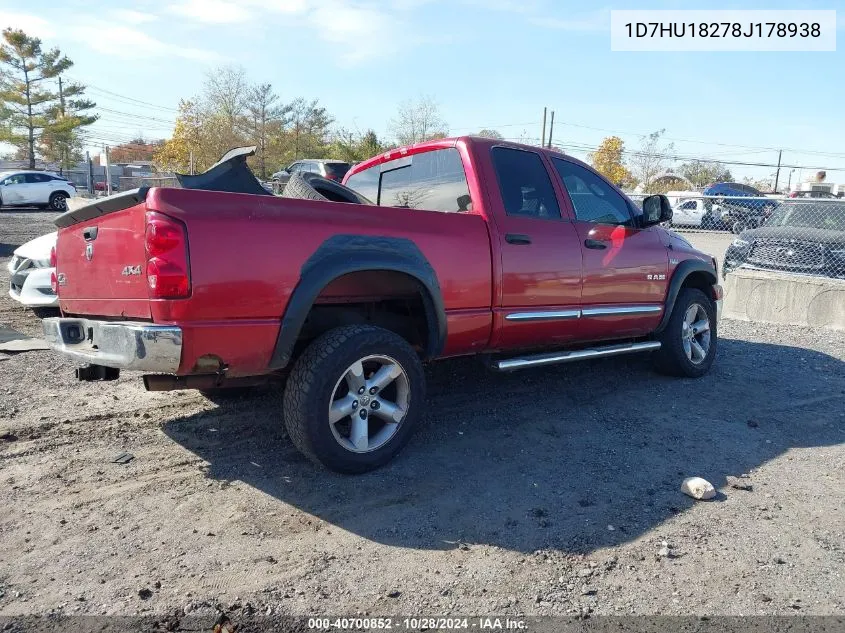 2008 Dodge Ram 1500 Slt VIN: 1D7HU18278J178938 Lot: 40700852