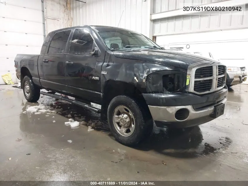 2008 Dodge Ram 1500 Sxt/Slt VIN: 3D7KS19DX8G210942 Lot: 40711889