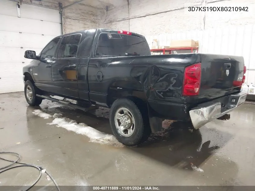 2008 Dodge Ram 1500 Sxt/Slt VIN: 3D7KS19DX8G210942 Lot: 40711889