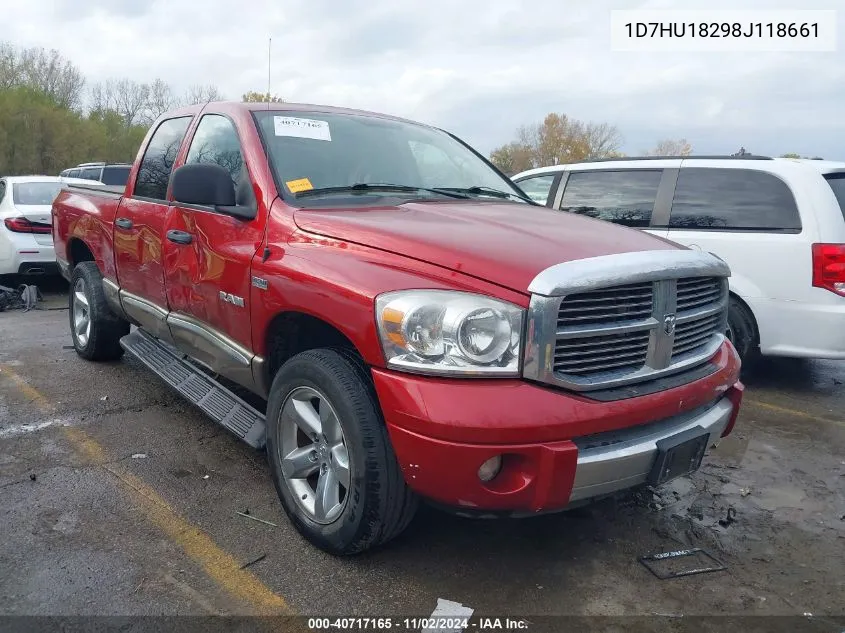 2008 Dodge Ram 1500 Laramie VIN: 1D7HU18298J118661 Lot: 40717165