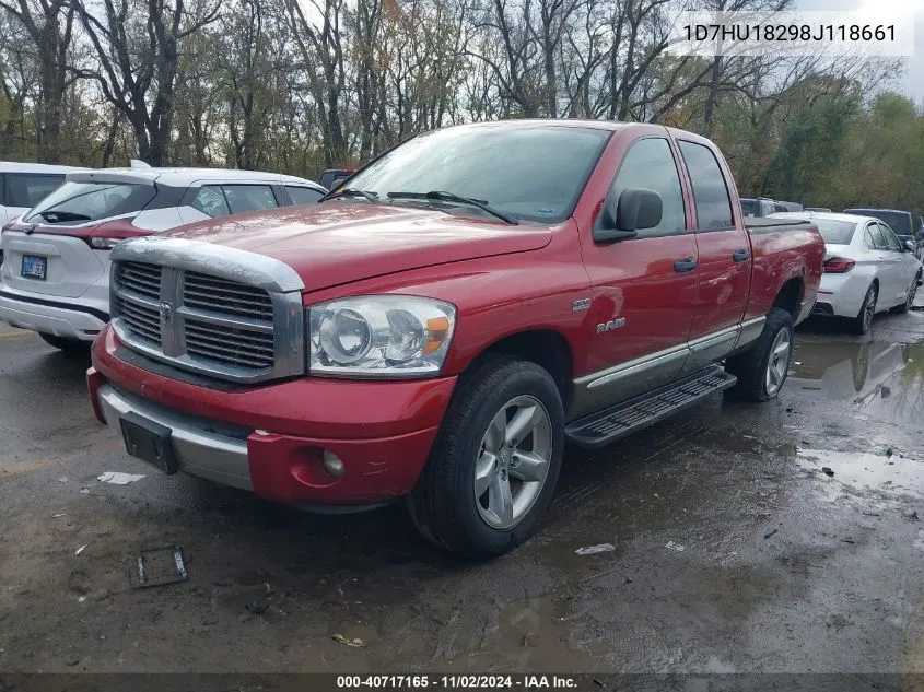 2008 Dodge Ram 1500 Laramie VIN: 1D7HU18298J118661 Lot: 40717165