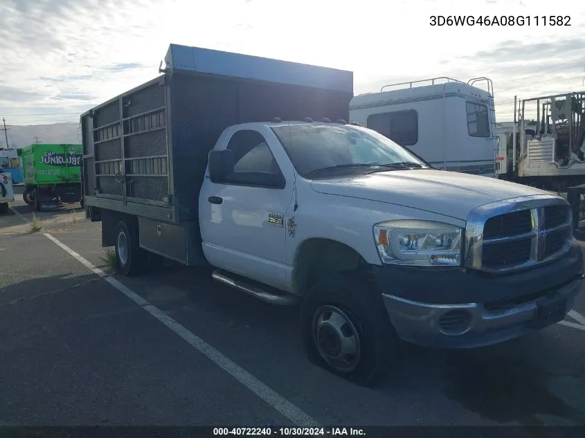 2008 Dodge Ram 3500 Hd Chassis St/Slt VIN: 3D6WG46A08G111582 Lot: 40722240