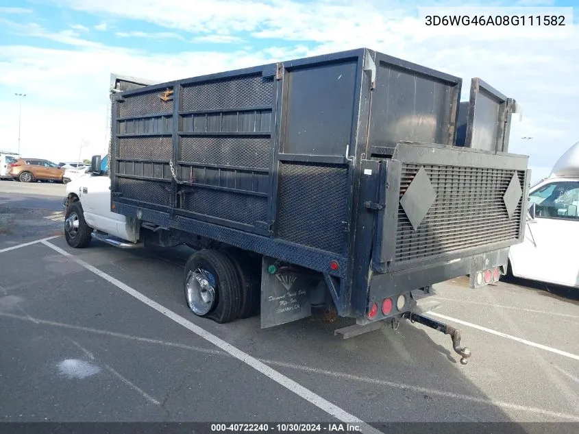 2008 Dodge Ram 3500 Hd Chassis St/Slt VIN: 3D6WG46A08G111582 Lot: 40722240