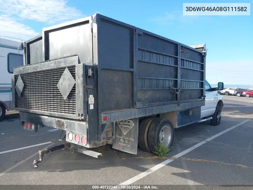 2008 Dodge Ram 3500 Hd Chassis St/Slt VIN: 3D6WG46A08G111582 Lot: 40722240