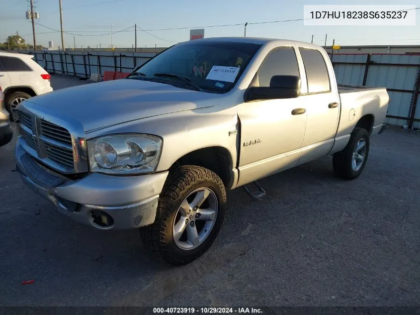 2008 Dodge Ram 1500 Slt VIN: 1D7HU18238S635237 Lot: 40723919