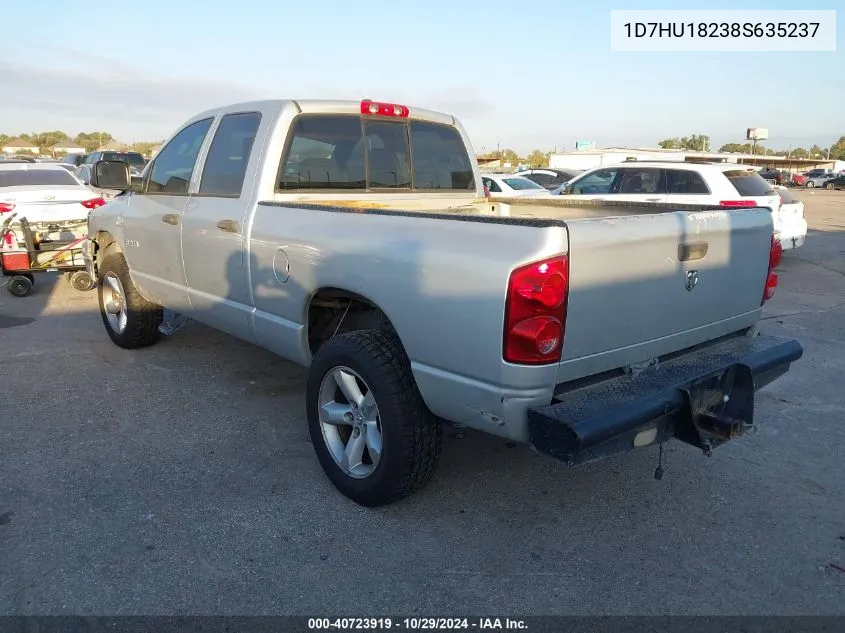 2008 Dodge Ram 1500 Slt VIN: 1D7HU18238S635237 Lot: 40723919