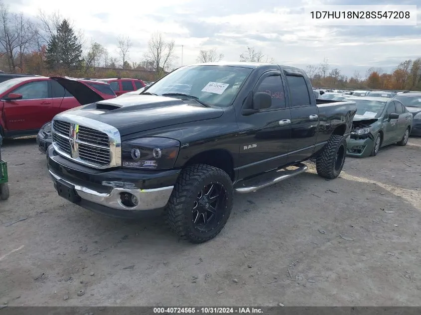 2008 Dodge Ram 1500 Slt VIN: 1D7HU18N28S547208 Lot: 40724565