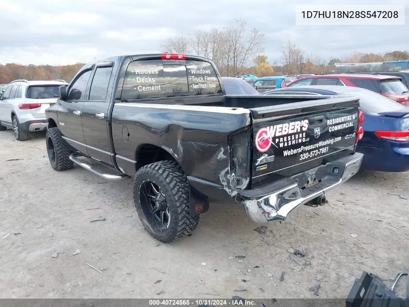 2008 Dodge Ram 1500 Slt VIN: 1D7HU18N28S547208 Lot: 40724565