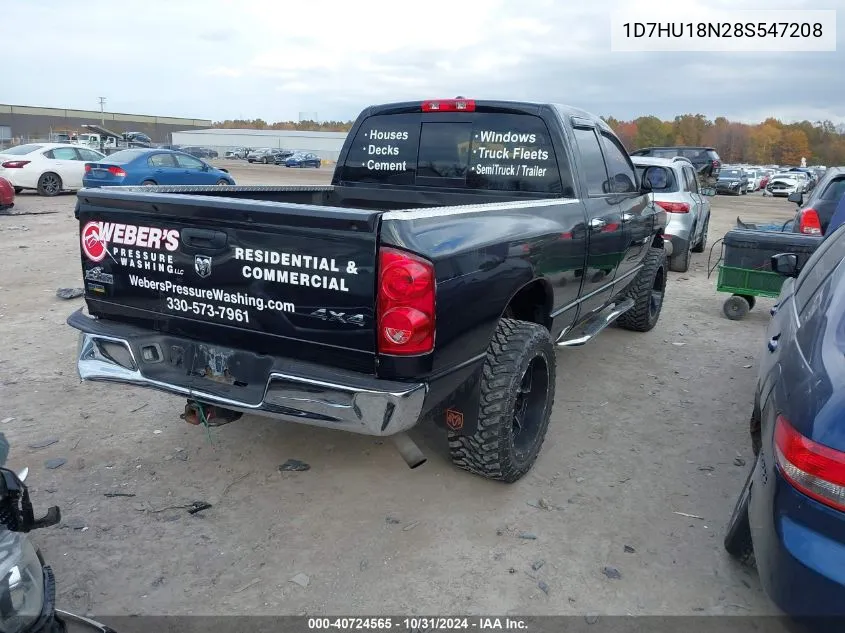 2008 Dodge Ram 1500 Slt VIN: 1D7HU18N28S547208 Lot: 40724565