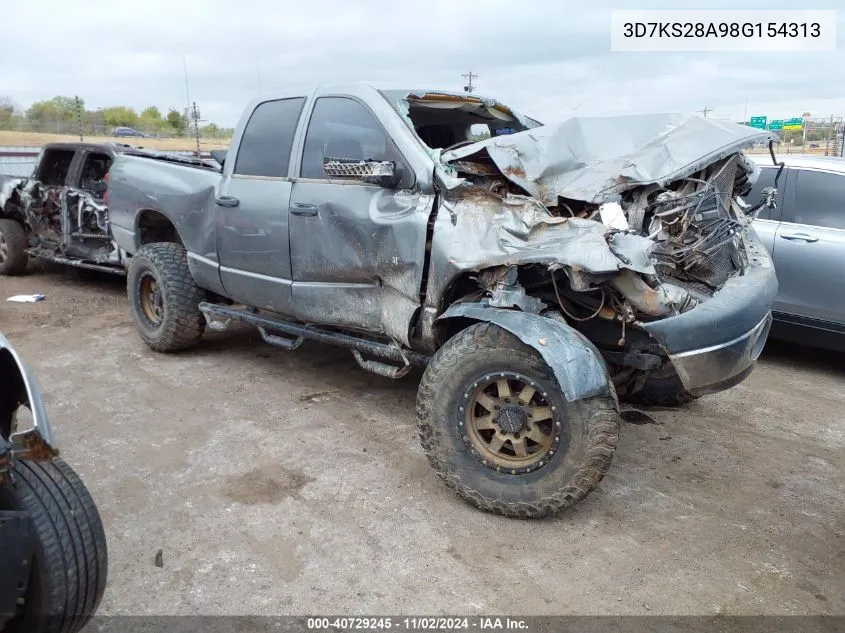 2008 Dodge Ram 2500 St/Sxt VIN: 3D7KS28A98G154313 Lot: 40729245