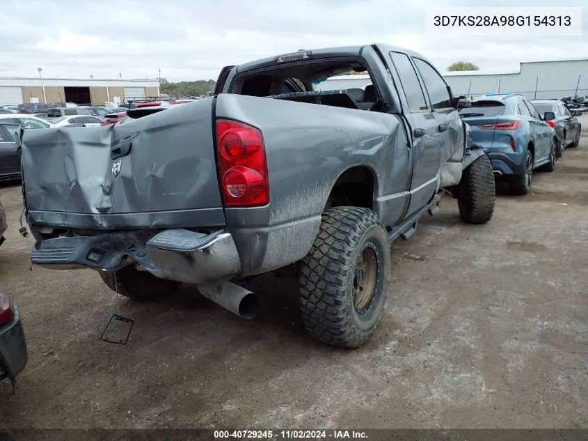 2008 Dodge Ram 2500 St/Sxt VIN: 3D7KS28A98G154313 Lot: 40729245