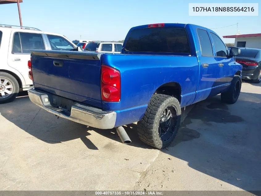 2008 Dodge Ram 1500 Slt VIN: 1D7HA18N88S564216 Lot: 40757335