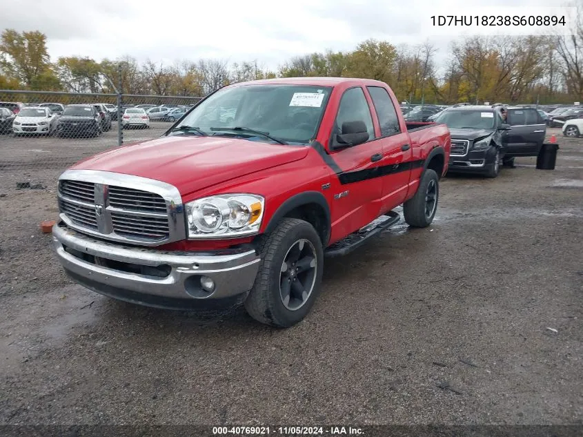 2008 Dodge Ram 1500 Slt VIN: 1D7HU18238S608894 Lot: 40769021