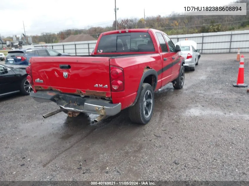 2008 Dodge Ram 1500 Slt VIN: 1D7HU18238S608894 Lot: 40769021