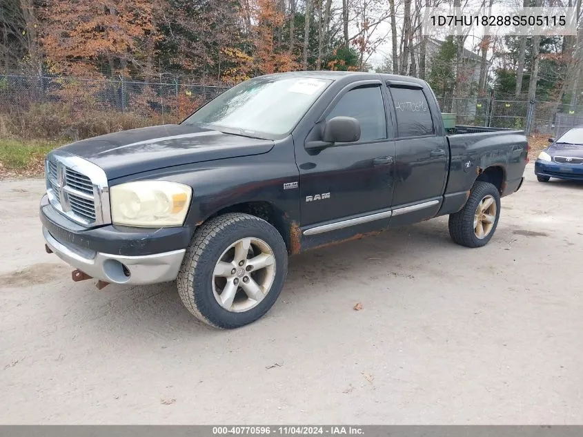 2008 Dodge Ram 1500 Slt VIN: 1D7HU18288S505115 Lot: 40770596