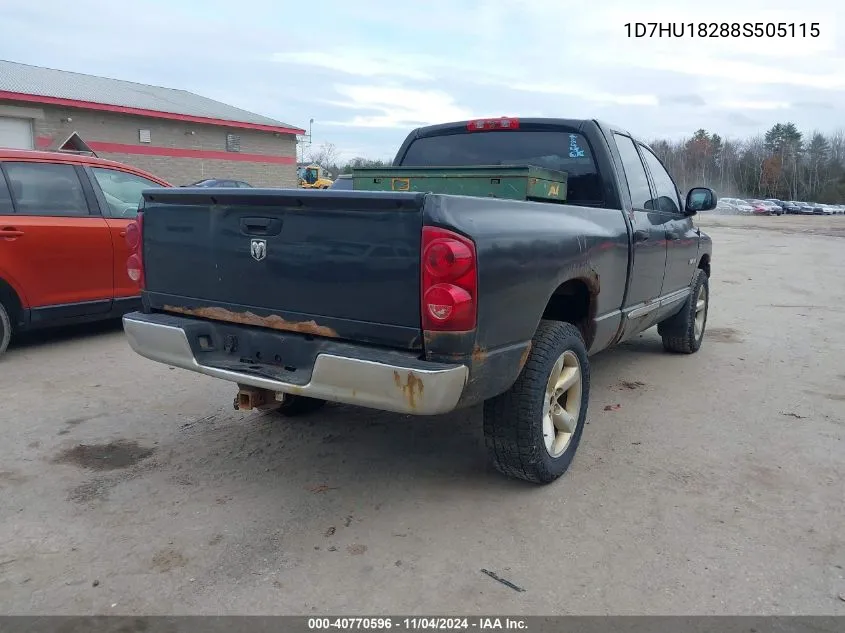 2008 Dodge Ram 1500 Slt VIN: 1D7HU18288S505115 Lot: 40770596