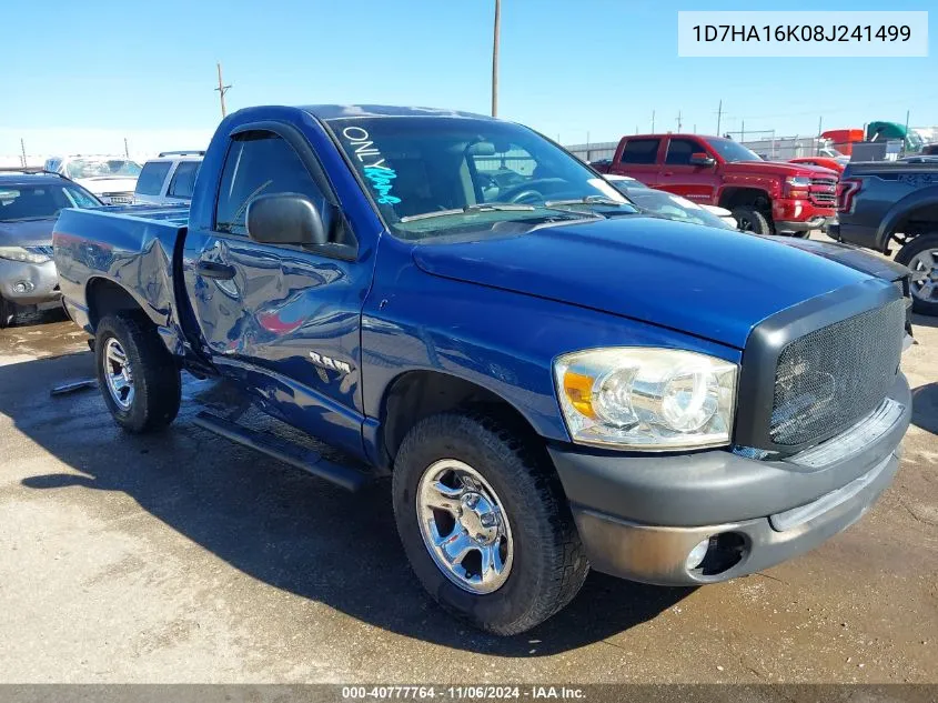 2008 Dodge Ram 1500 St/Sxt VIN: 1D7HA16K08J241499 Lot: 40777764