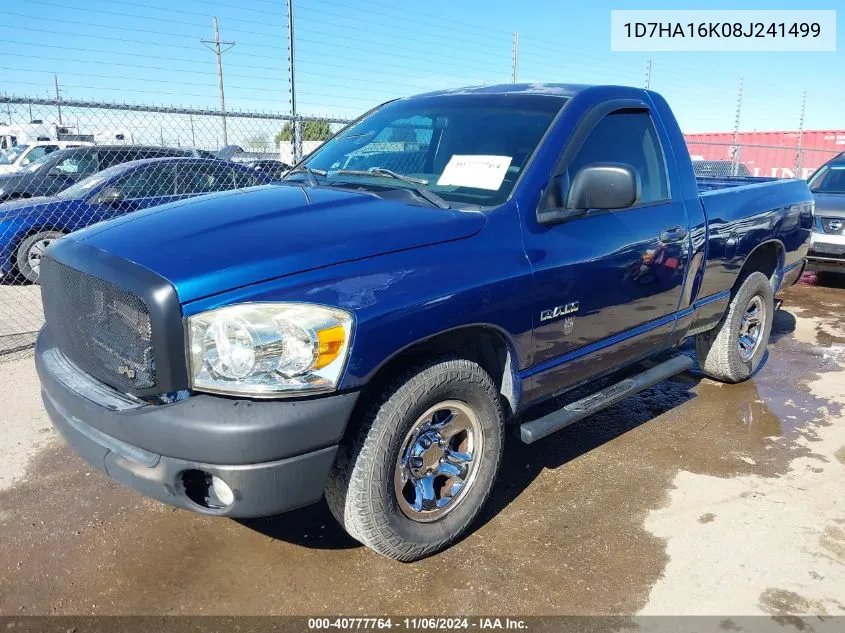 2008 Dodge Ram 1500 St/Sxt VIN: 1D7HA16K08J241499 Lot: 40777764