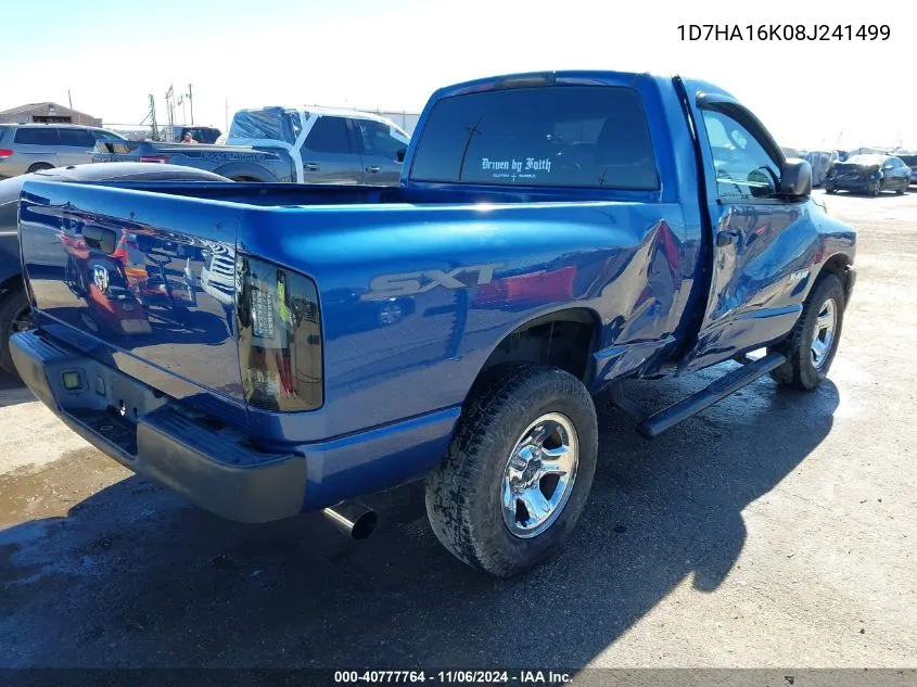 2008 Dodge Ram 1500 St/Sxt VIN: 1D7HA16K08J241499 Lot: 40777764