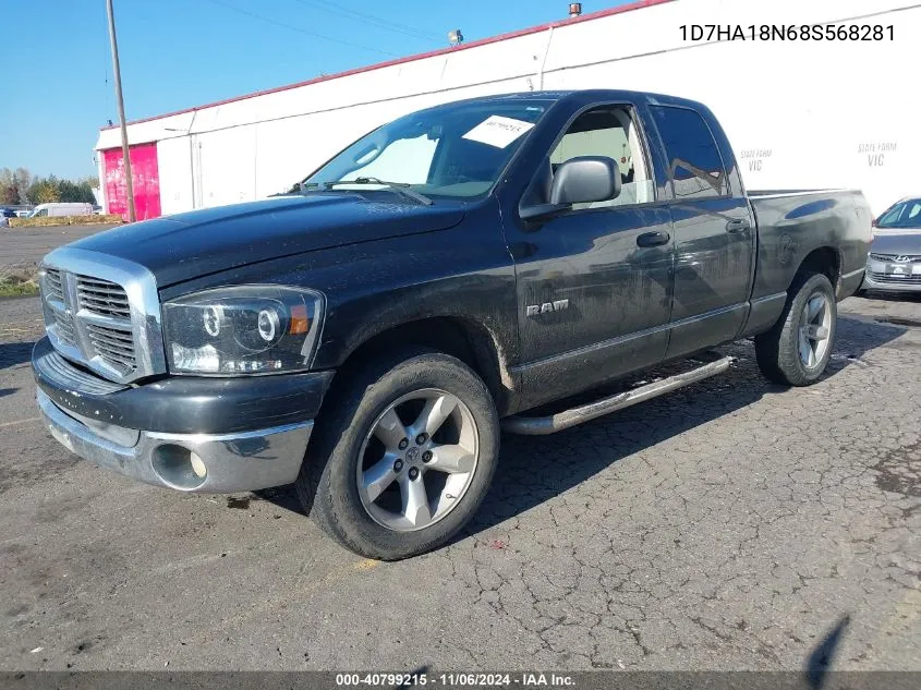 2008 Dodge Ram 1500 Slt VIN: 1D7HA18N68S568281 Lot: 40799215