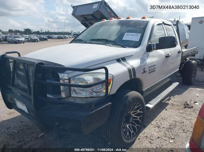 2008 Dodge Ram 3500 Slt VIN: 3D7MX48A38G213040 Lot: 40799251