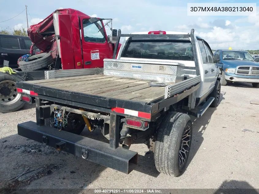 2008 Dodge Ram 3500 Slt VIN: 3D7MX48A38G213040 Lot: 40799251