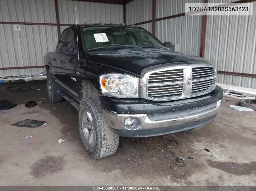 2008 Dodge Ram 1500 Laramie VIN: 1D7HA18208S563423 Lot: 40820501