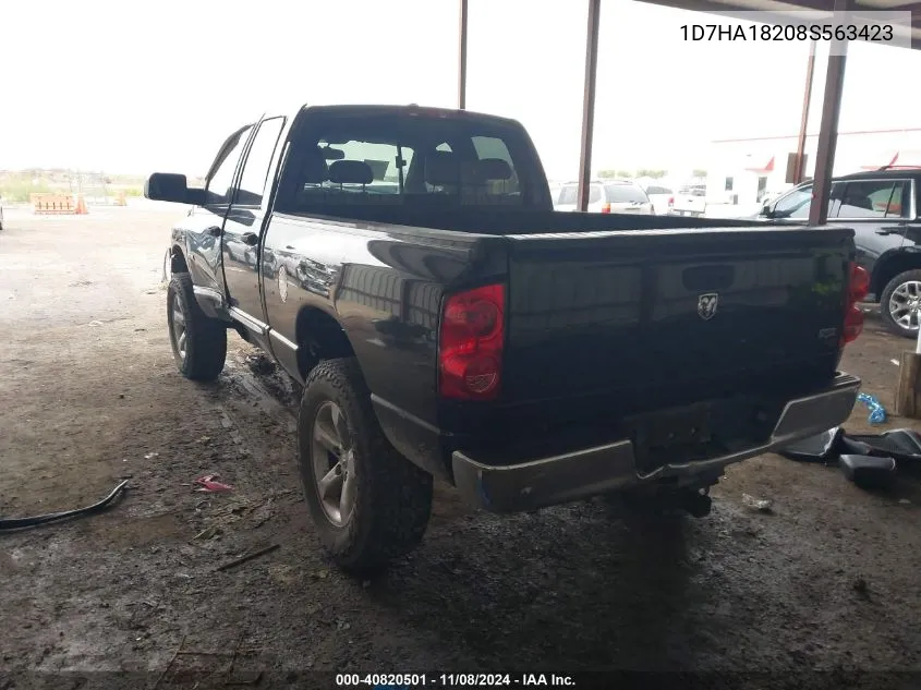 2008 Dodge Ram 1500 Laramie VIN: 1D7HA18208S563423 Lot: 40820501