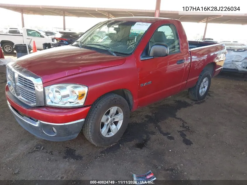 2008 Dodge Ram 1500 St/Sxt VIN: 1D7HA16K28J226034 Lot: 40824749