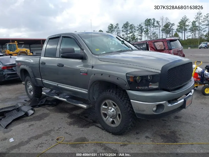 2008 Dodge Ram 2500 Slt/Power Wagon VIN: 3D7KS28A68G163826 Lot: 40841031