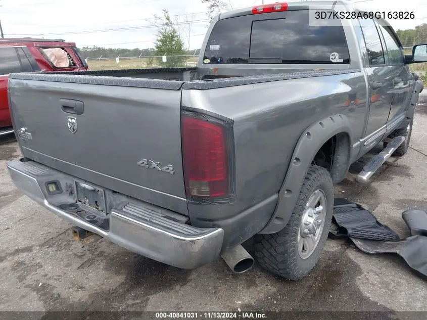 2008 Dodge Ram 2500 Slt/Power Wagon VIN: 3D7KS28A68G163826 Lot: 40841031