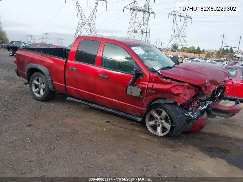 2008 Dodge Ram 1500 Slt VIN: 1D7HU182X8J229302 Lot: 40863274