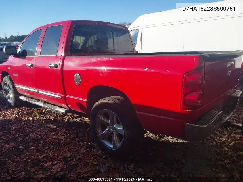 2008 Dodge Ram 1500 Laramie VIN: 1D7HA18228S500761 Lot: 40873391