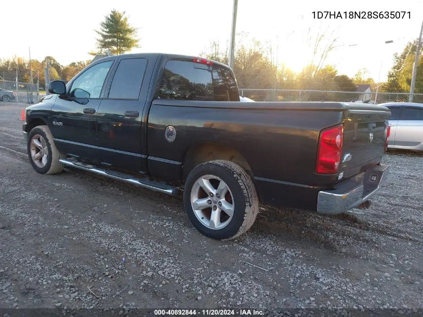 2008 Dodge Ram 1500 Slt VIN: 1D7HA18N28S635071 Lot: 40892844